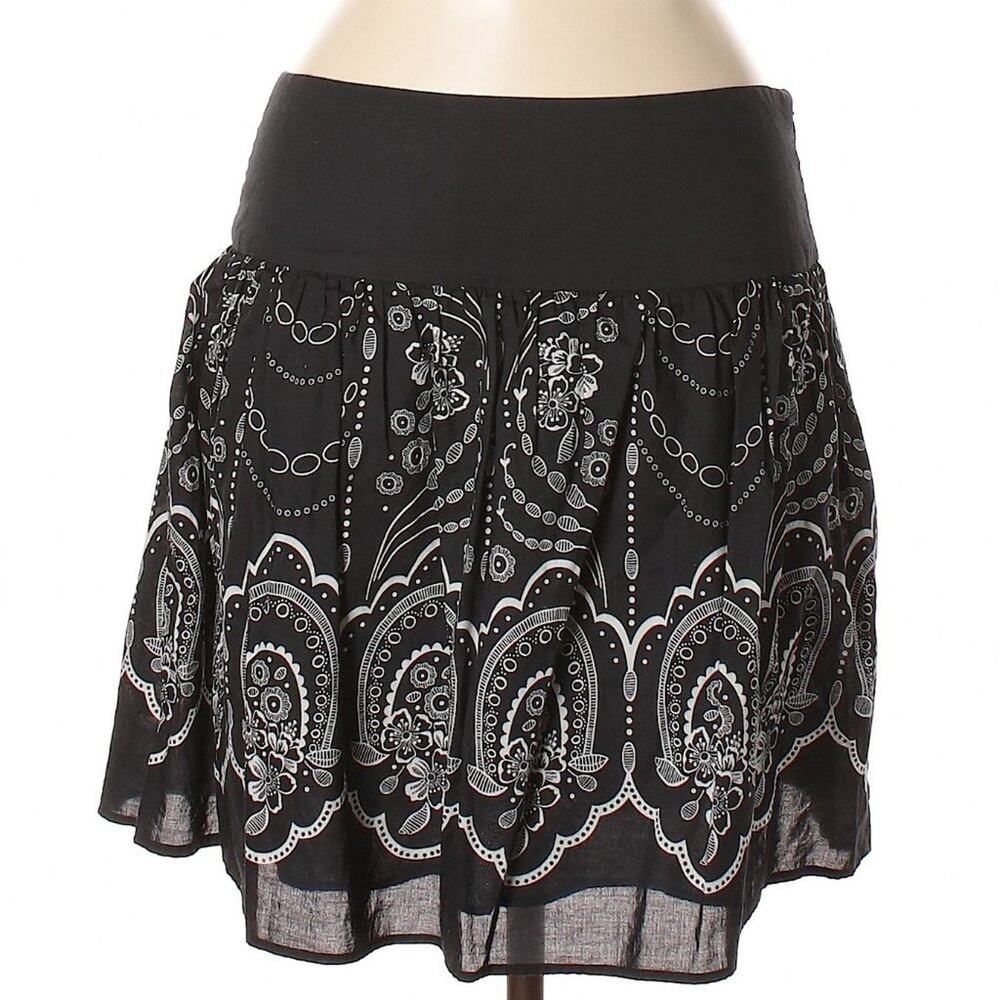 Urban Outfitters Kimchi Blue | patterned black & white art deco a-line skirt